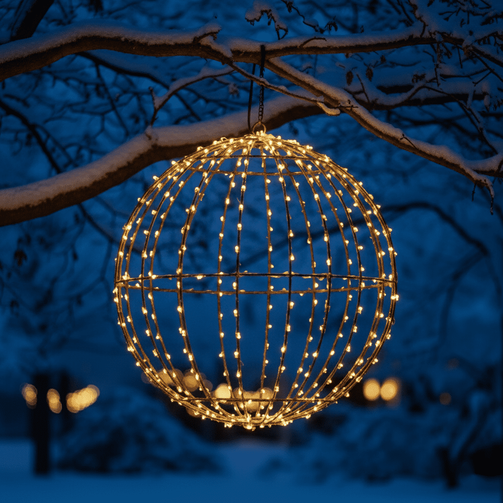 272 LED Christmas Ball Lights, 20 Inch Lighted Sphere Balls with 8 Lighting Modes & Timer, Waterproof for Outdoor Christmas Decorations Yard Porch Garden Patio Trees Holiday Lights Home Yard Display