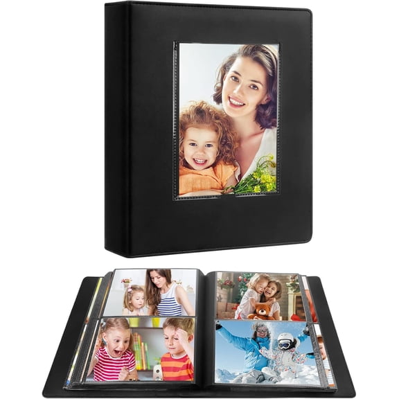 272 Pockets 5x7 Photo Album, Holds 272 Photos, Extra Large Capacity Leather Cover, Photo Album 5x7 for Family Wedding Baby Birthday Christmas Anniversary Pictures (Black)