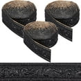 thumbnail image 1 of 272 x 1.8in Peel and Stick Molding Black 3D Self Adhesive Wallpaper Border Flexible Baseboard Trim Mirror Sticky Wall Edging Base Lines Foam for Hotel Home DIY Decor DIY, 1 of 9