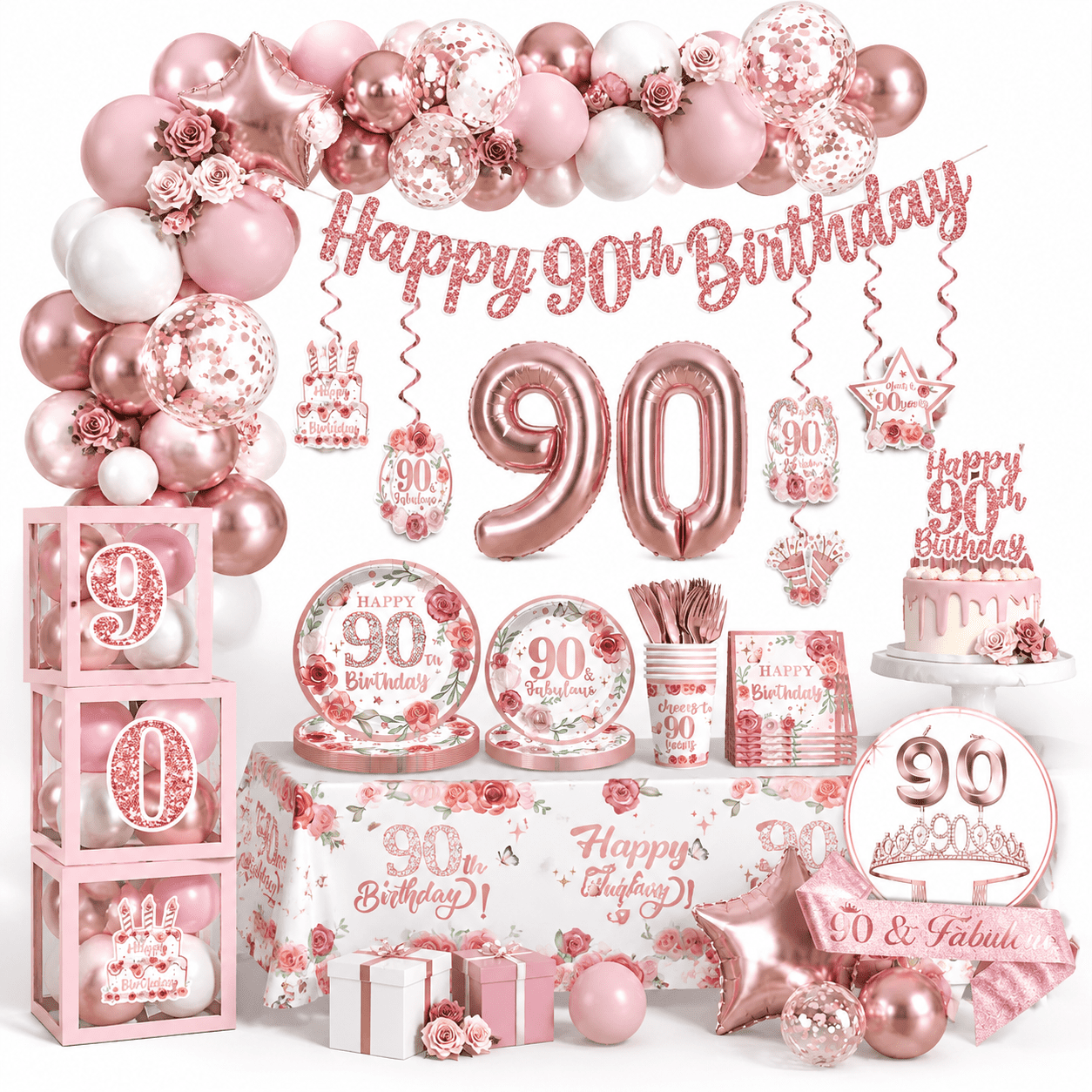 27290th Birthday Decorations For Women All-in-one Set 20 Guests ...