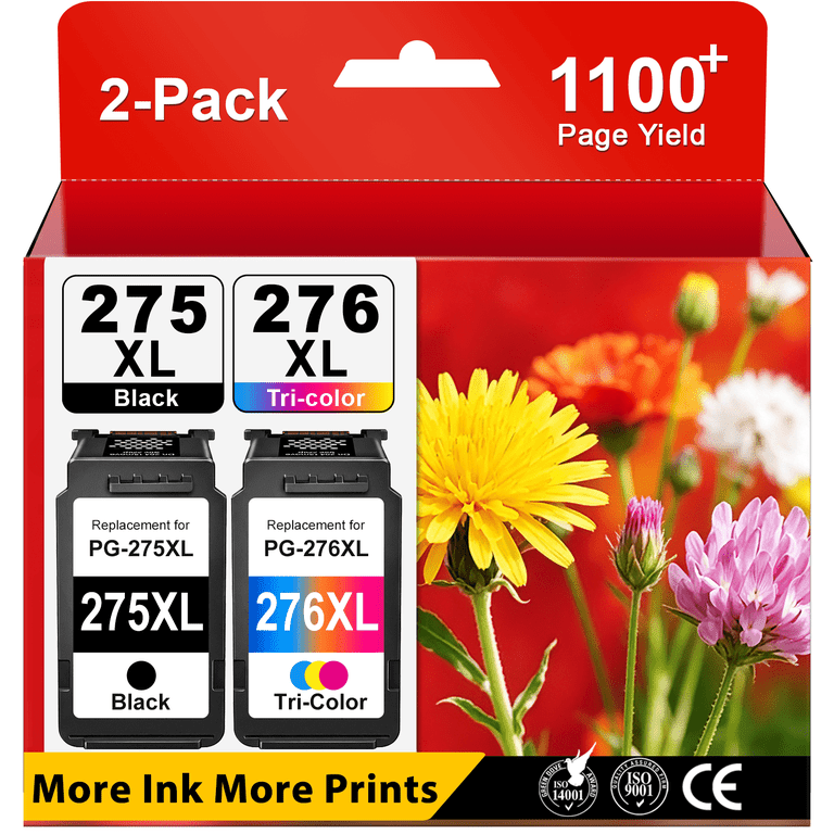 DHECINK 275XL 276XL Ink for Canon Pixma TS3522 TR4722, Black and