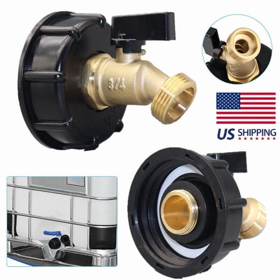 275 330 Gallon Ibc Tote Water Tank Adapter 2" Brass Hose Faucet Valve Connector