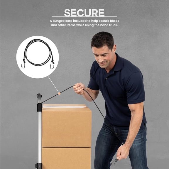 275 Ibs Capacity Folding Hand Truck Dolly  Lightweight Aluminum Frame Dolly Cart with 42" Telescoping Handle, Compact Hand Cart with 7 Rubber Wheels - Ideal for Multi-Purpose Use