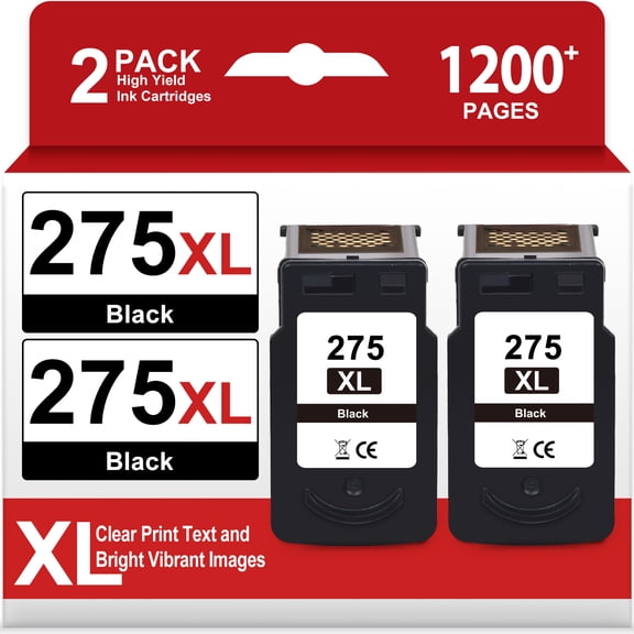275 Ink Cartridge Compatible for Canon 275 Ink for Canon Ink 275 PG 275 Black Ink Cartridge for Pixma TS3722 TR4722 Printer (2 Black)