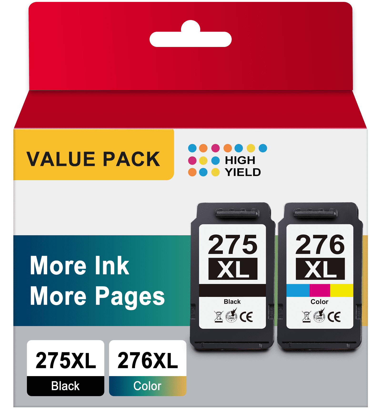 275 Printer Ink for Canon Ink 275 and 276 for Canon 275 Ink for PIXMA TS3522 3722 (Black, Tri-Color)