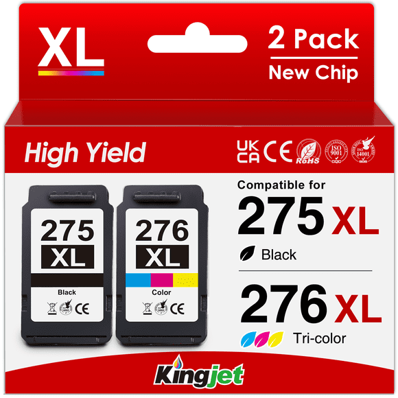 275 Printer Ink for Canon Ink 275 and 276 for Canon 275 Ink for PIXMA TS3722 TR4722 (Black, Tri-Color)