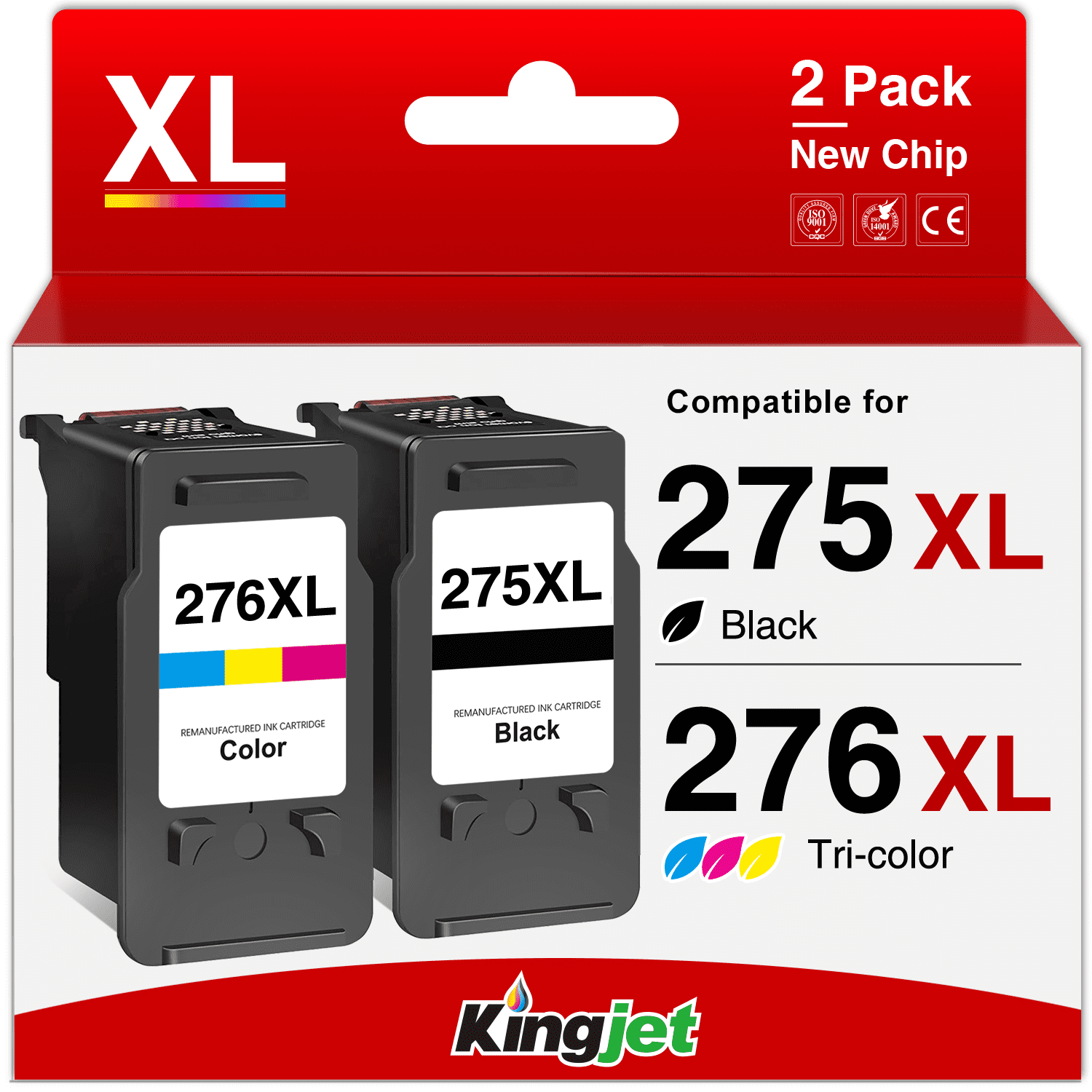 275 Printer Ink for Canon Ink 275 and 276 for Canon 275 Ink for PIXMA TS3522 3722 (Black, Tri-Color)