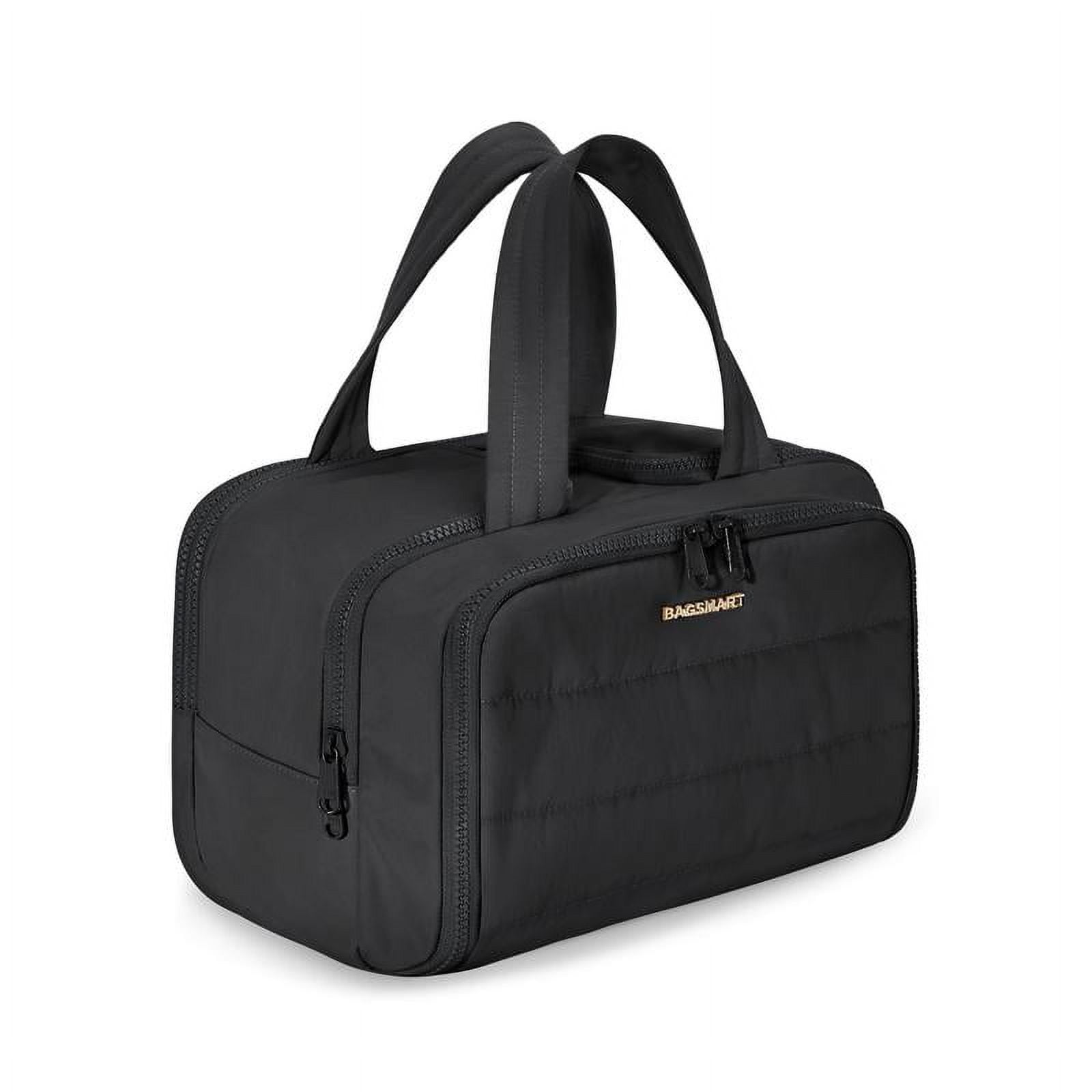 BAGSMART Zora Spacesaver 4-in-1 Puffy Multi-Functional Toiletry Bag for Women – Large Capacity Travel Organizer with 4 Compartments Outdoorfun Makeup Pouch FallFreshness