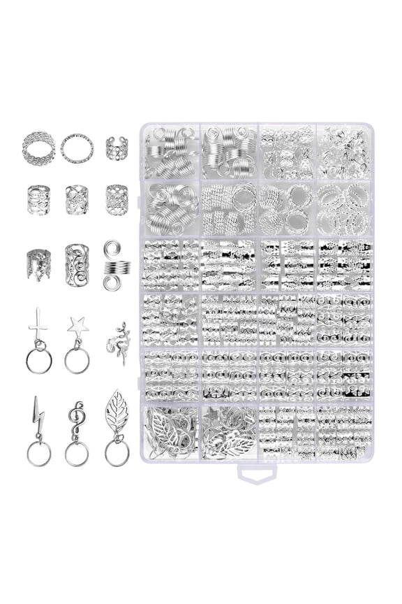 275Pieces Hair Jewelry Set for Braiding Styling Reusable Metal Hair Clip Cuffs Spirals Hair Rings for Adult Unisex