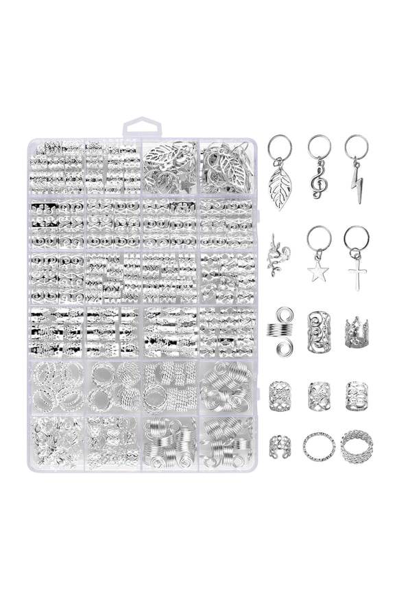 275Pieces Hair Jewelry Set for Braiding Styling Reusable Metal HairClip Cuffs Spirals Hair Rings for Unisex