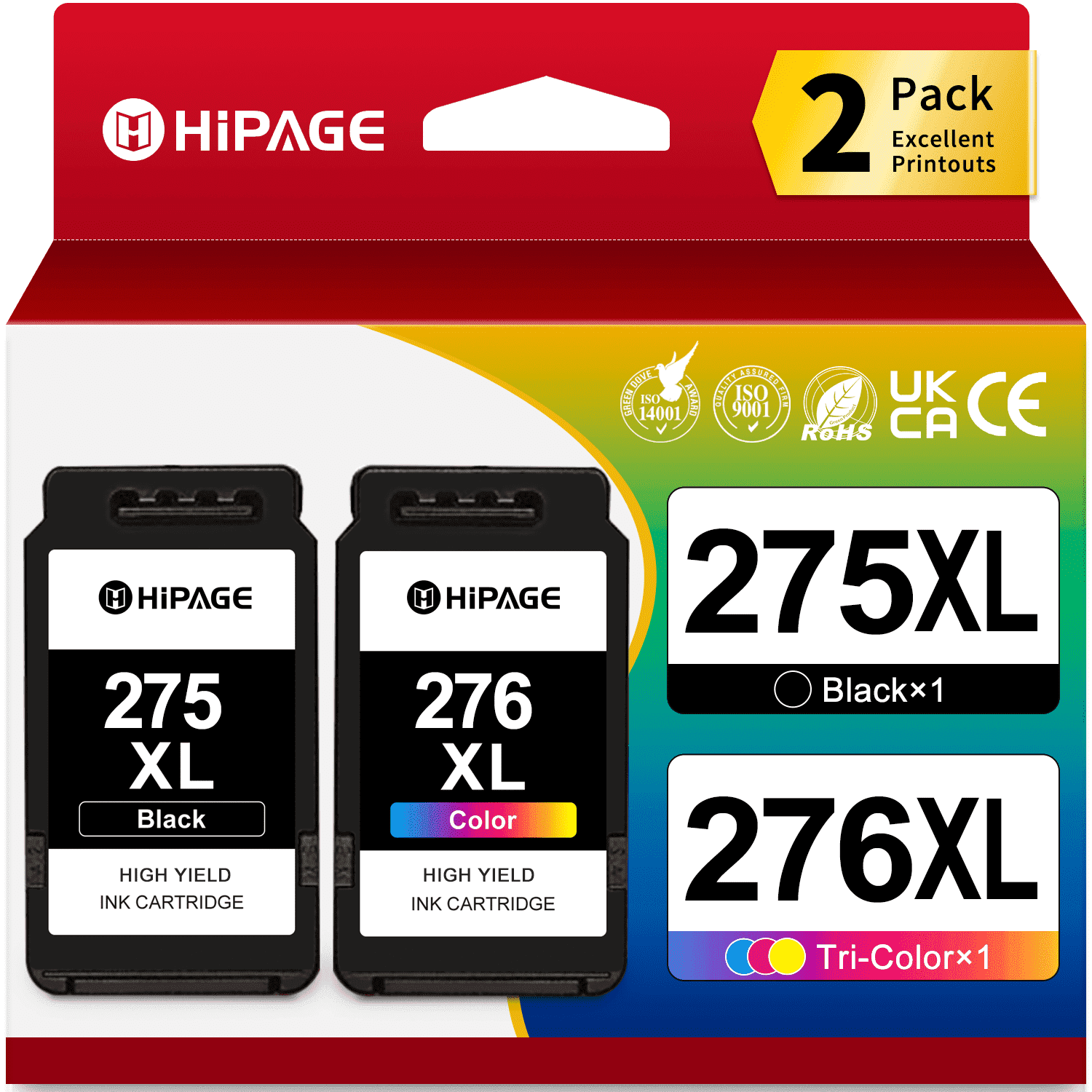 275XL 276XL Ink Compatible with Canon Ink 275 and 276 for Canon 275 276 Ink for Pixma TS3522 TS3722 TS3520 TR4722 Printer ( Black, Color)