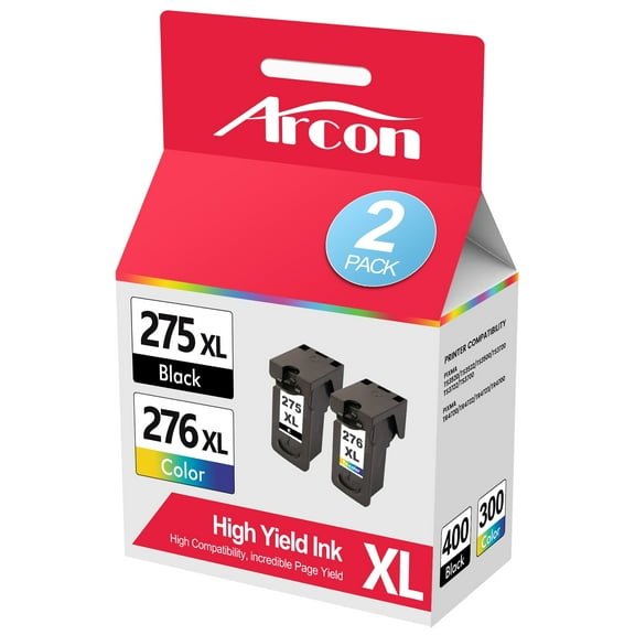 275XL 276 XL Ink Cartridges (1 Black, 1 Tricolor) Compatible for Canon Ink 275 and 276 & Canon PG-275 CL-276 Ink Cartridges Work with PIXMA TR4720 TS3522 TR4722 TS3500 TS3520 Printers