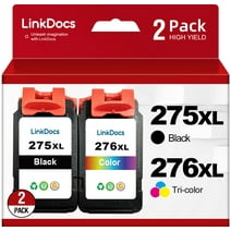 275XL 276XL Ink Cartridge for Canon Ink 275 and 276  PG-275 CL-276 Black and Tri-Color Ink Cartridge for Canon PIXMA TS3520 TS3522 TS3500 TR4720 TR4700 Printer  ink ( Black 1Tri-Color)