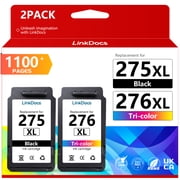 275XL 276XL Ink Cartridge Compatible for Canon Ink 275 and 276 for Canon 275 Ink PG-275 CL-276 Black and Tri-Color Ink Cartridge for PIXMA TS3520 TS3522 TS3500 Printer ink ( Black 1Tri-Color)