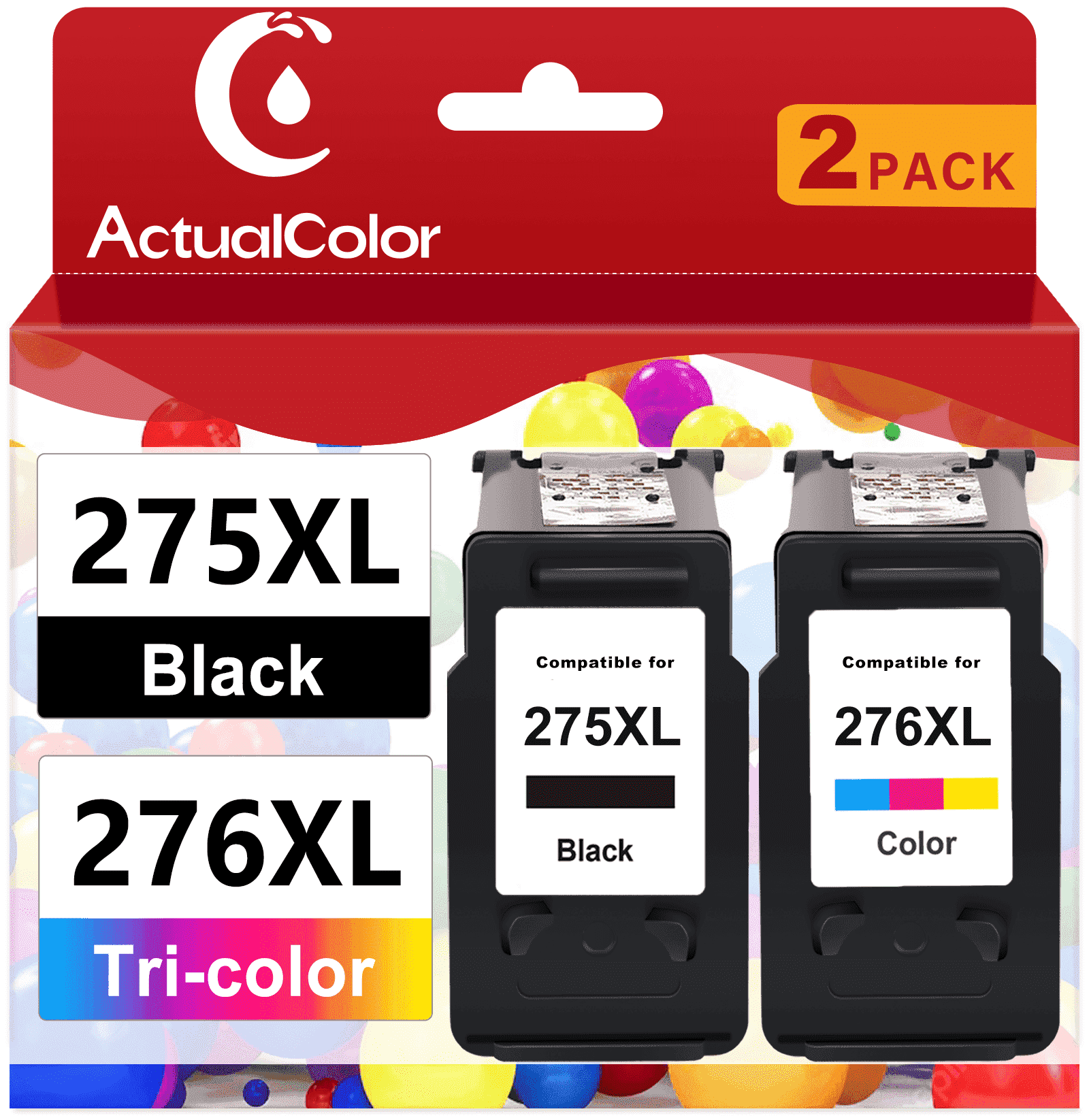275XL 276XL Ink Cartridge for Canon Ink 275 and 276 for Pixma TS3722 TR4722 TS3522 Printer, 2 Pack