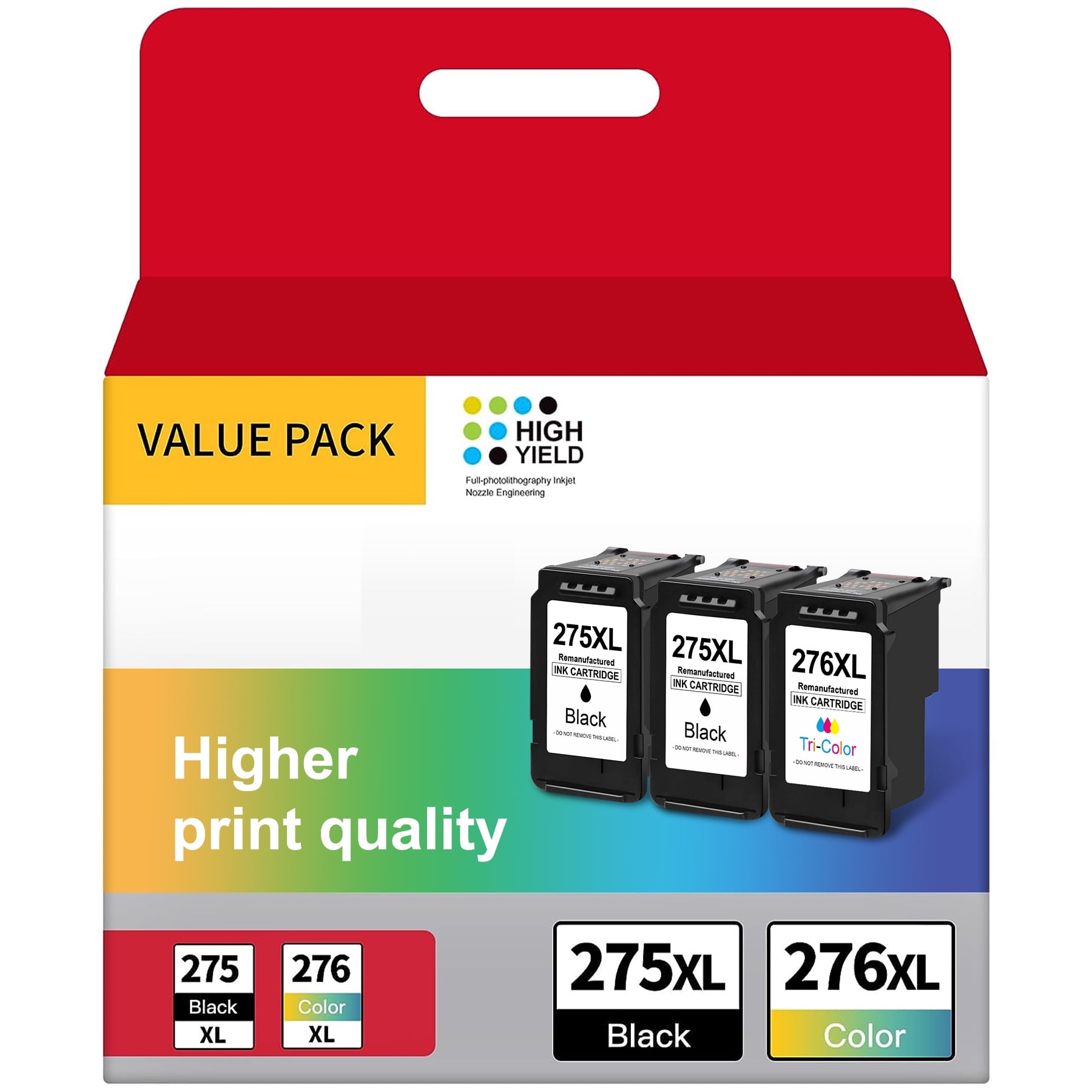 275XL and 276XL Ink Cartridges Combo Pack Replacement for Canon Printer