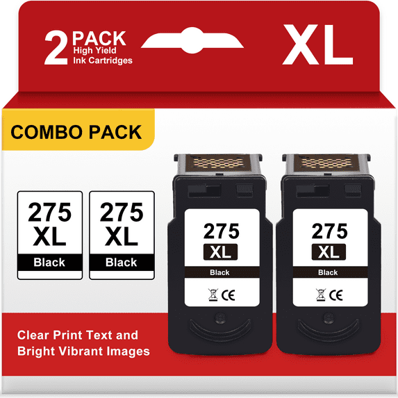 275XL Black Ink Cartridges for Canon 275 PG-275 Black Ink for Canon Ink 275 XL for Canon Pixma TS3722 TR4722 Printers (2 Black)