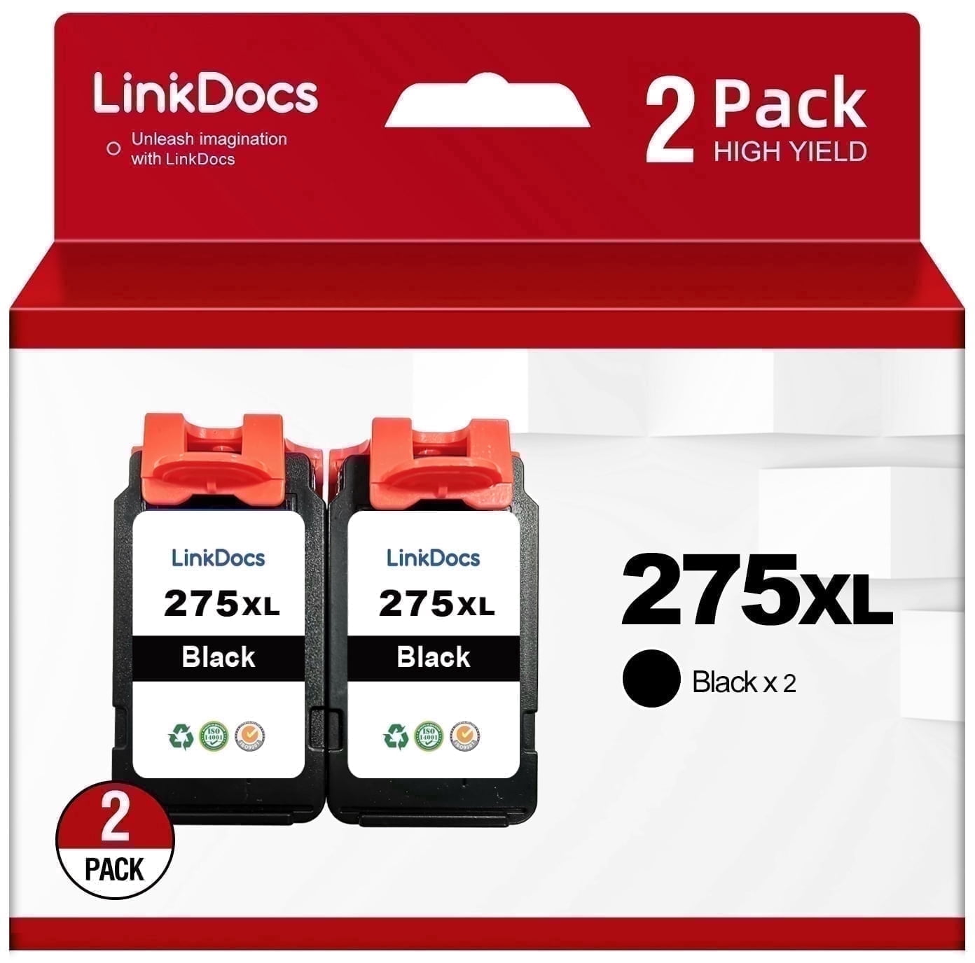 275XL Ink Cartridge Compatible for Canon Ink 275 and 276 for Canon  275 Ink PG-275XL Ink Cartridges Work for Canon PIXMA TS3522 TR4720 TS3520 TS3500 TR4700 Printer Ink (2 Black)