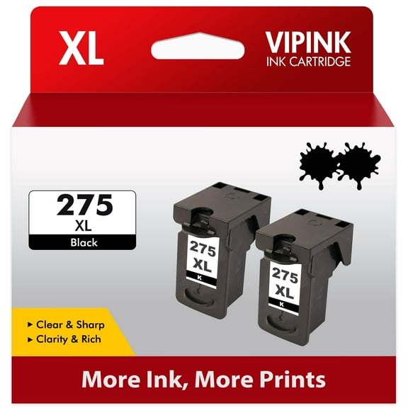 275XL Ink Cartridges Compatible for Canon 275 XL Black PGI275 PG275 PG-275 XL Ink (2 Pack) use for TS3500 TS3522 TS3520 TR4700 TR4720 TR4722 Printer