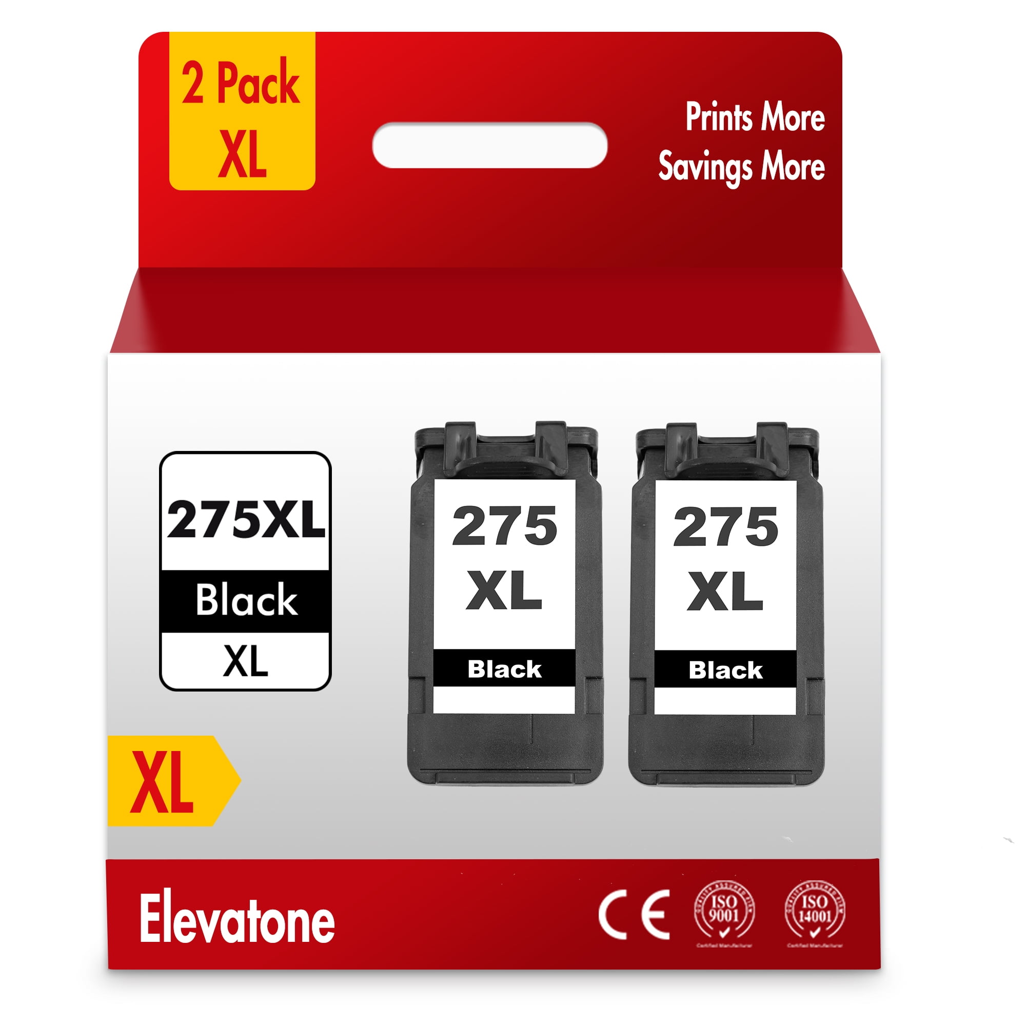275XL Printer Ink Compatible for Canon Ink PG275XL and CL276XL 275XL Ink Cartridge for PIXMA TS3522 TS3722 (2x Black)