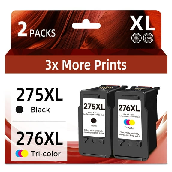 275xl 276xl Ink Cartridge Compatible Replacement for Canon Ink 275 276 XL PGI275 CLI276 PG-275 CL-276 XL for Pixma TS3500 TS3522 TS3520 TR4700 TR4720 TR4722 Printer (2-Pack Combo Black Color)