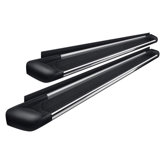 2764720 74.25 in. SG6 Cab Length Polished Running Boards with Brite Trim for Chevy Colorado 2004-2012, 2015-2019