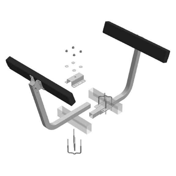 - 27660 2-Foot Bunk Board -On - Adjustable Boat Trailer with High-Grade Marine Carpet Fabric - Black