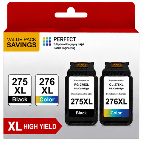 PG-275XL CL-276XL Ink Cartridges Compatible for Canon Ink 275 and 276 Ink for Canon 275 276 Ink Cartridges for Canon Pixma TS3720 TR4720 TR4700 TR4723 TR4722 TS3500 Printer