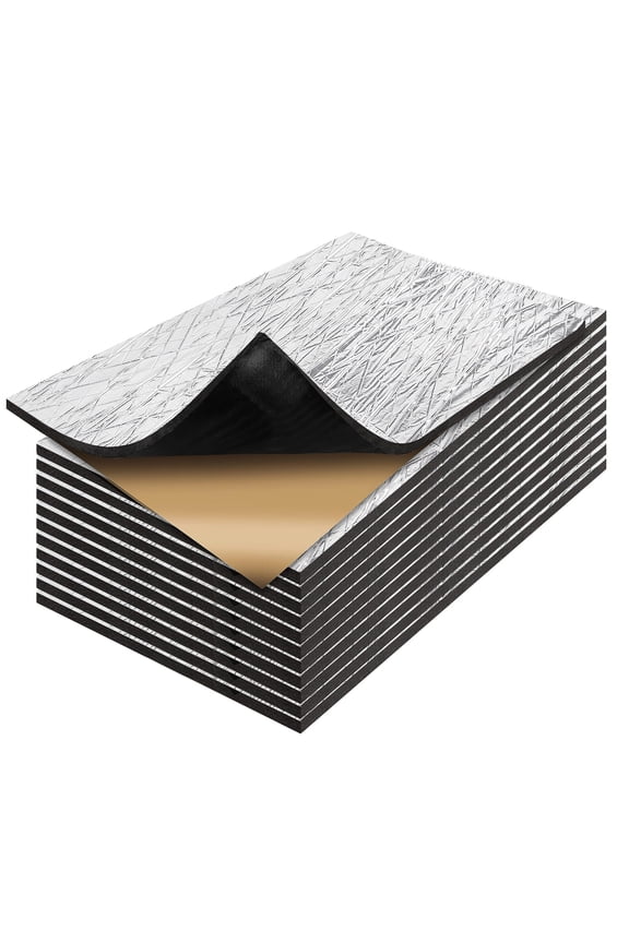 276mil 11.8"19.7" Car Sound Deadener Mat & Heat Shield Insulation,Closed Cell Foam with Aluminum Foil for Car Roof Floor