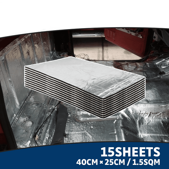 276mil 16.14 Sqft Car Sound Deadener Mat & Heat Shield Insulation,Closed Cell Foam with Aluminum Foil for Hood Ceiling Door