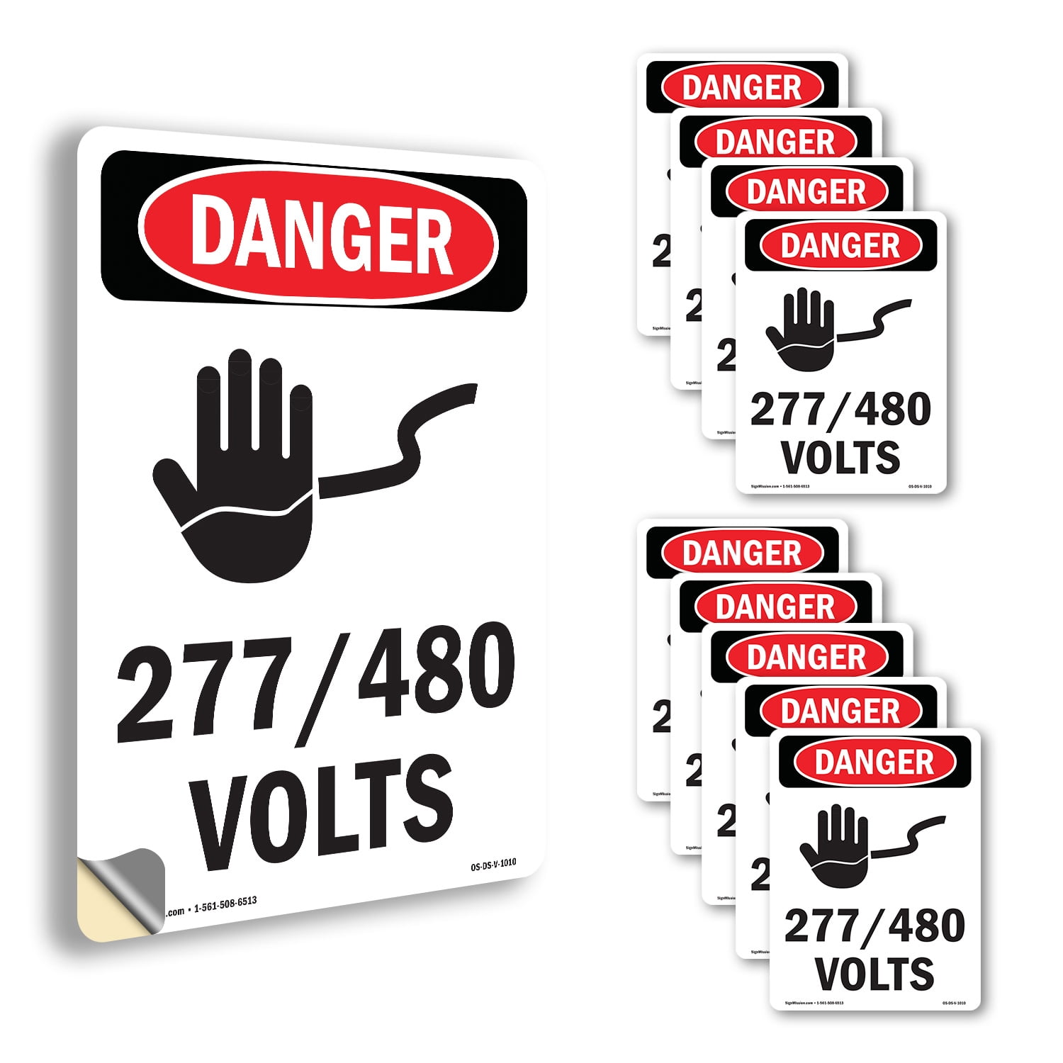 277 OSHA Danger Vinyl Decal Label 18 Inch x 12 Inch - 10 Pack - Walmart.com