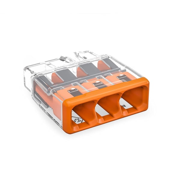 2773-403  WAGO Wall-Nuts PUSHWIRE Splicing Connector  for Solid and Stranded Conductors  3-Conductor  Orange Cover  [Bag of 10 Pieces]