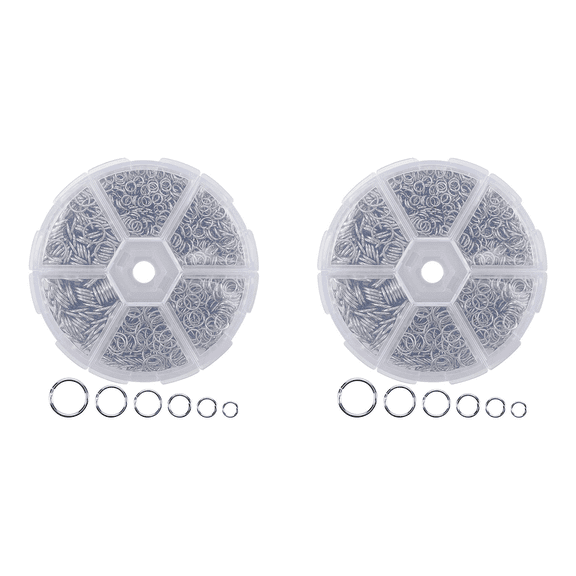 2780Pcs O Ring Connectors Metal Open Jump Rings Set for Jewelry Making Connectors,Silver