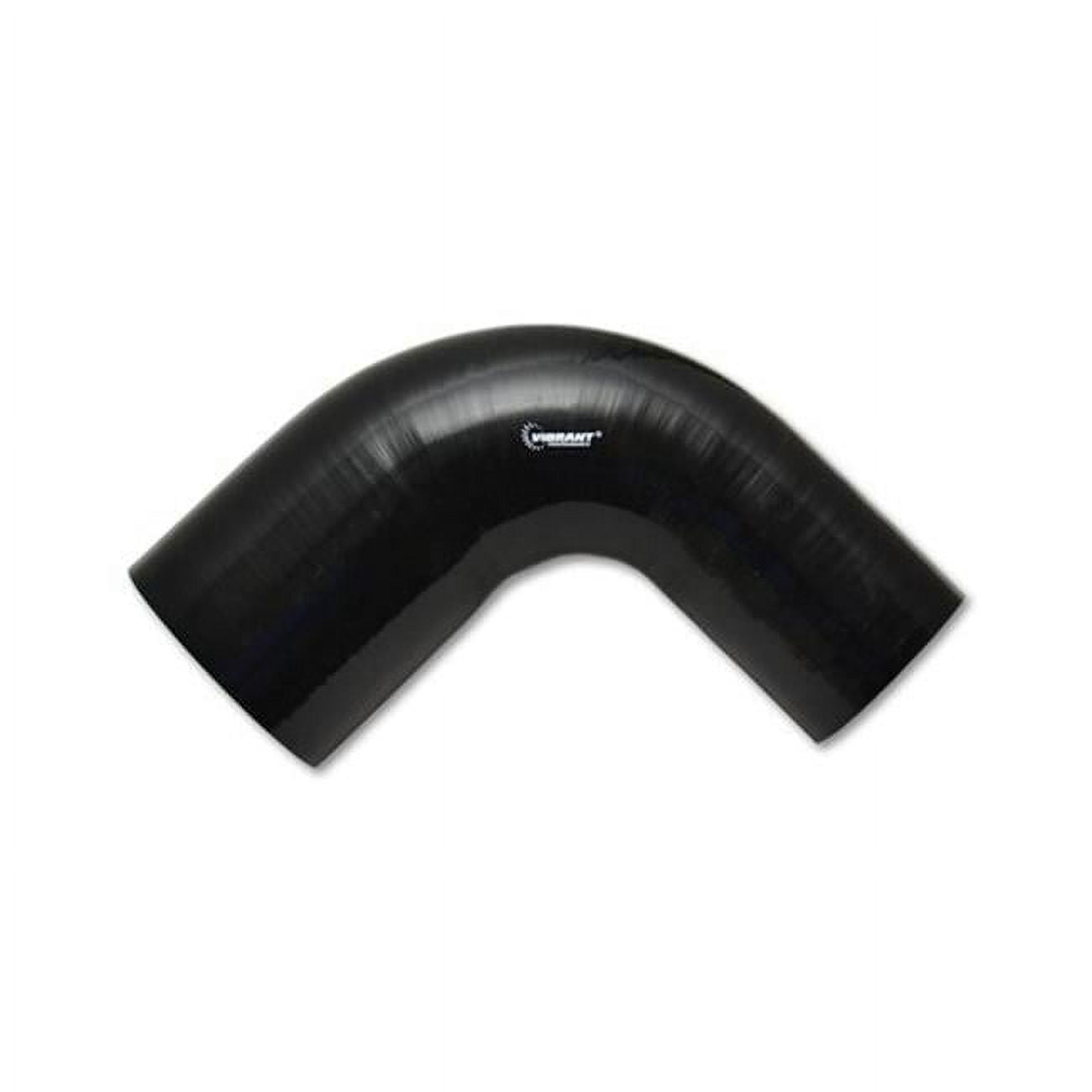 Vibrant 3.5in ID x 4in ID x 3.5in Long Gloss Black Silicone 90 Degree Transition Elbow main image 1