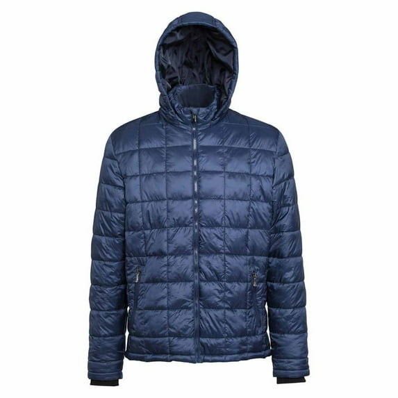 2786 Mens Box Quilt Hooded Zip Up Jacket