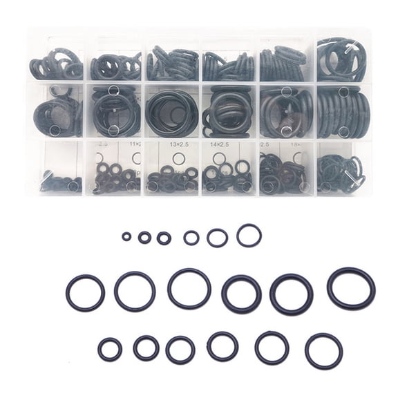 279 Pcs Universal Rubber O-Ring Assortment Kit,18 Sizes Rubber O Ring Assortment Set,O Ring Kit for Various Car Auto Faucet Plumbing Pressure Washer Air Or Sealing Repair Resist Oil and Heat,(Black)