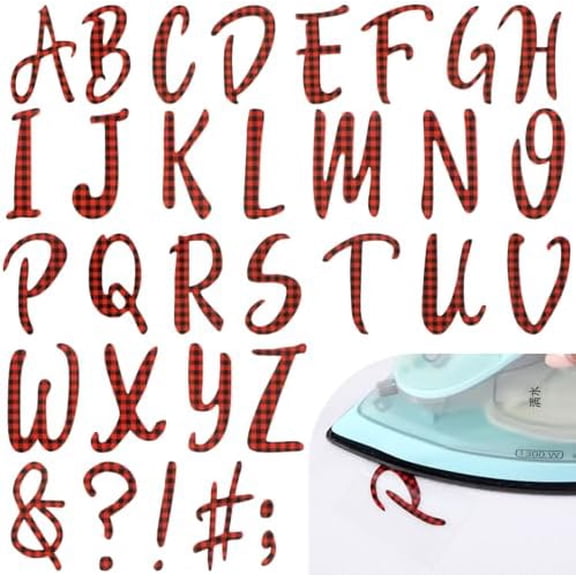 279 Pieces Graduation Iron on Letters 1.5 Inch A-z Flock Transfer Letters Stickers Iron on Flocking Letter Alphabet for Graduation Decoration DIY Crafts (Red)