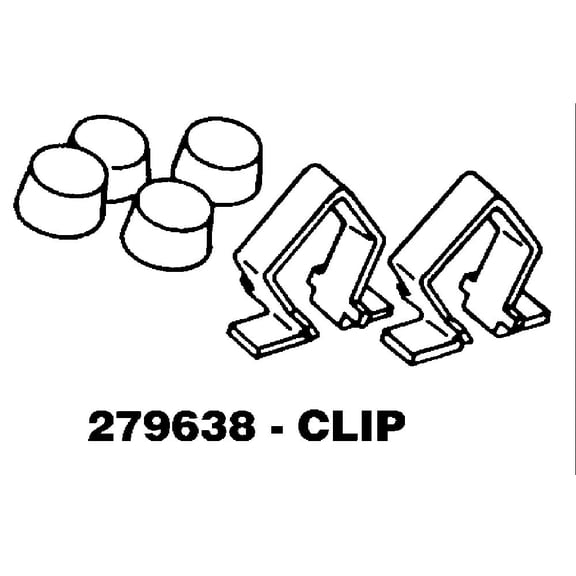279638 Whirlpool Dryer Toe Panel Clip Kit