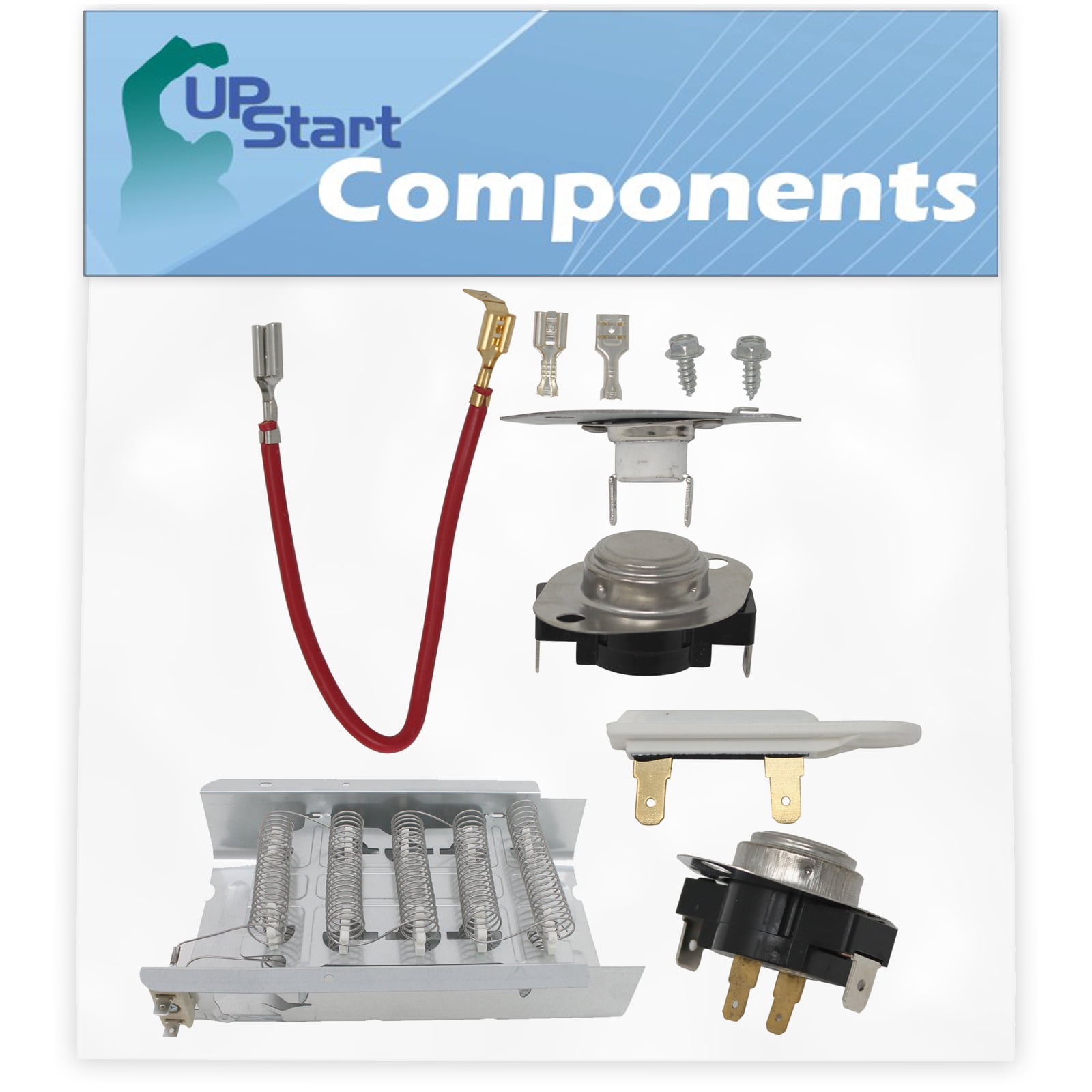 279838, 279816, 3392519 & 3387134 Dryer Heating Element and Thermostat Combo Pack Replacement for Maytag NED4500VQ0 - Compatible with 279838, 279816, 3392519 & 3387134 Heater Element & Thermostat Kit