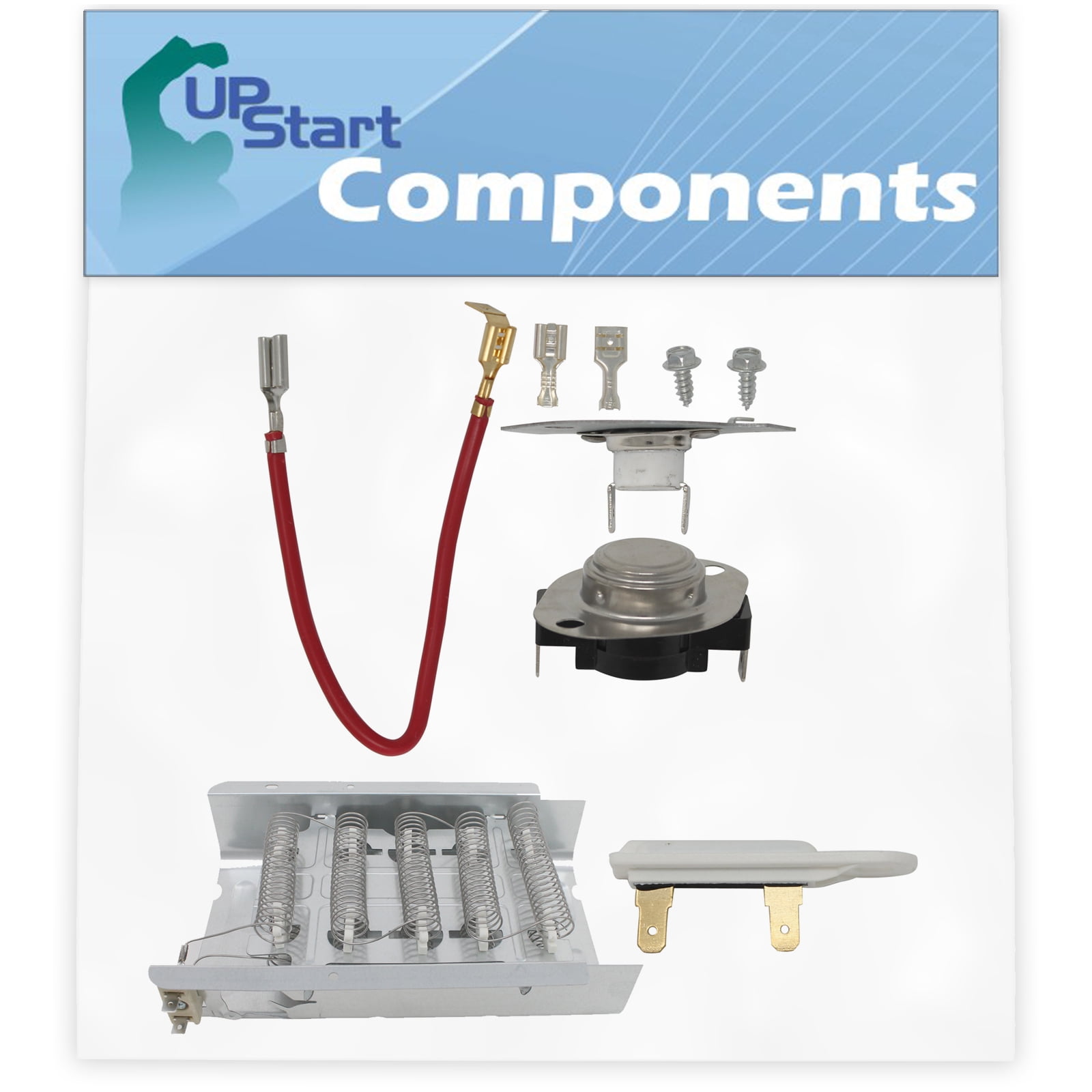 279838, 279816 & 3392519 Dryer Heating Element and Thermostat Combo Pack Replacement for Estate EED4300VQ1 Dryer - Compatible with 279838, 279816 & 3392519 Heater Element, Thermal Cutoff & Fuse Kit