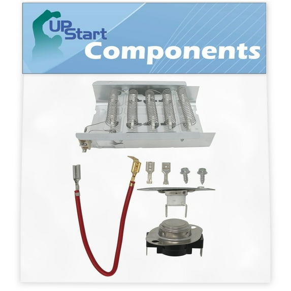 279838 And 279816 Dryer Heating Element and Thermostat Combo Pack Replacement for Whirlpool 7EWED1705YM1 Dryer - Compatible with 279838 & 279816 Heater Element & Thermal Cutoff