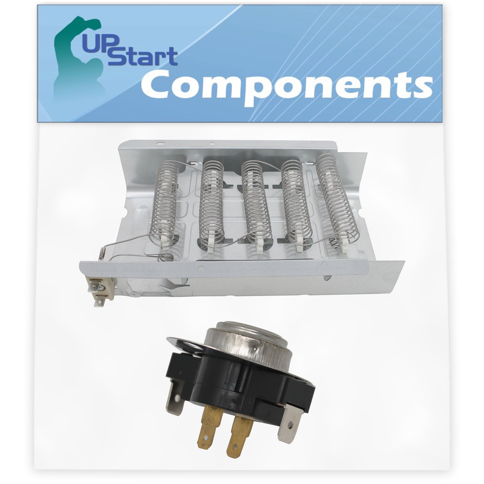 279838 Dryer Heating Element & 3387134 Cycling Thermostat Kit Replacement for Whirlpool WED5510VQ1 Dryer - Compatible with 279838 and 3387134 Heater Element and Thermostat Combo Pack