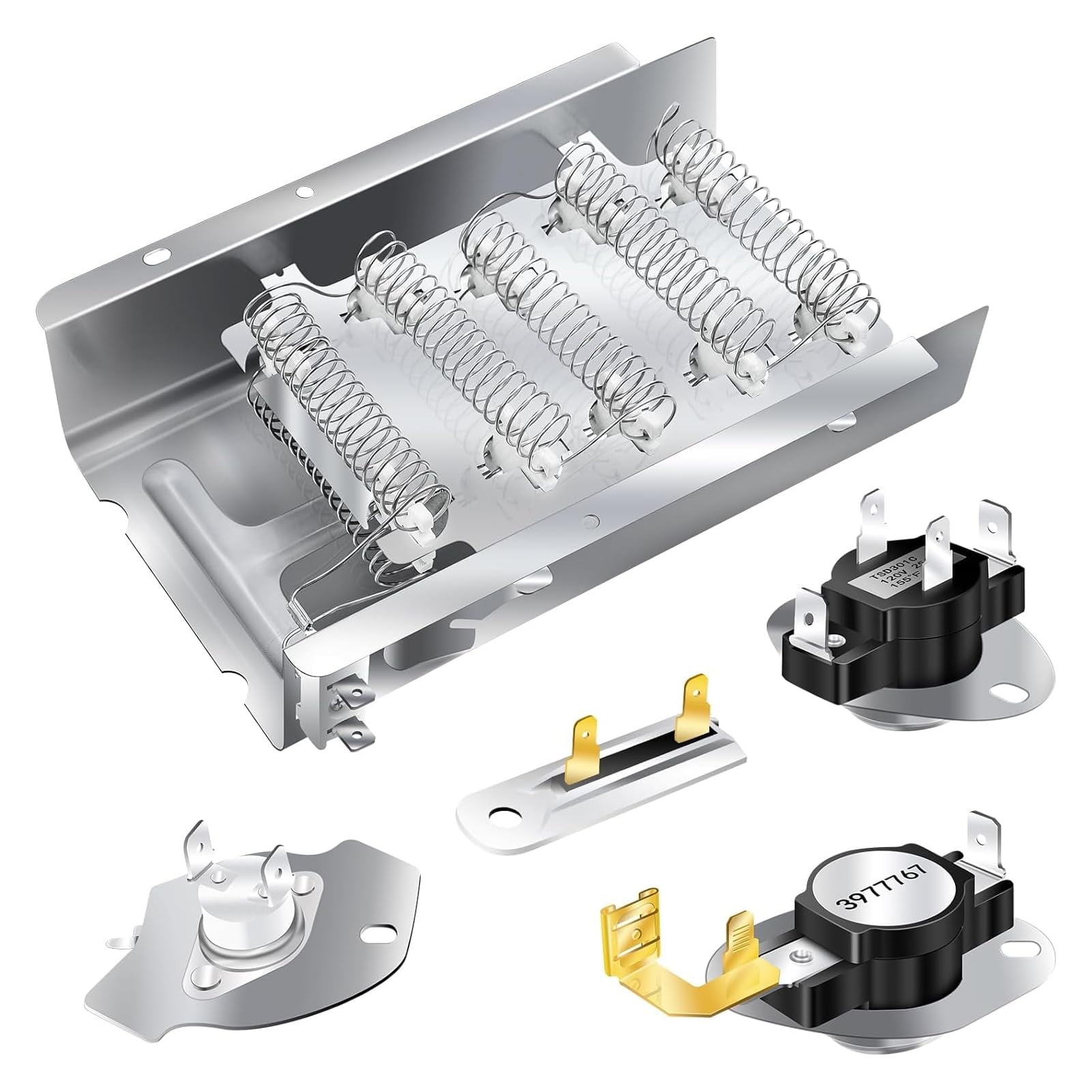 Kit Riscaldante Per Asciugatrice Whirlpool, Maytag, Kenmore - Include Elemento, Termostato E Fusibile - Foto 9