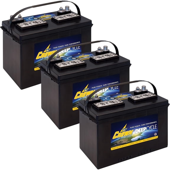27HDC 12V Deep Cycle Battery Group 27 Flooded Lead Acid 115Ah 875 MCA 3 Pack Industrial, Marine, RV & Backup Power