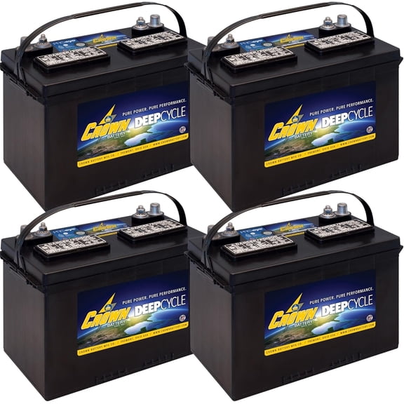 27HDC 12V Deep Cycle Battery Group 27 Flooded Lead Acid 115Ah 875 MCA 4 Pack Industrial, Marine, RV & Backup Power