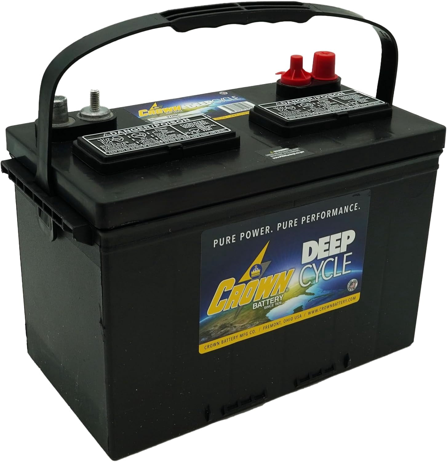 27HDC 12V Deep Cycle Battery  Group 27 Flooded Lead Acid  115Ah  875 MCA  6 Pack  Industrial, Marine, RV & Backup Power