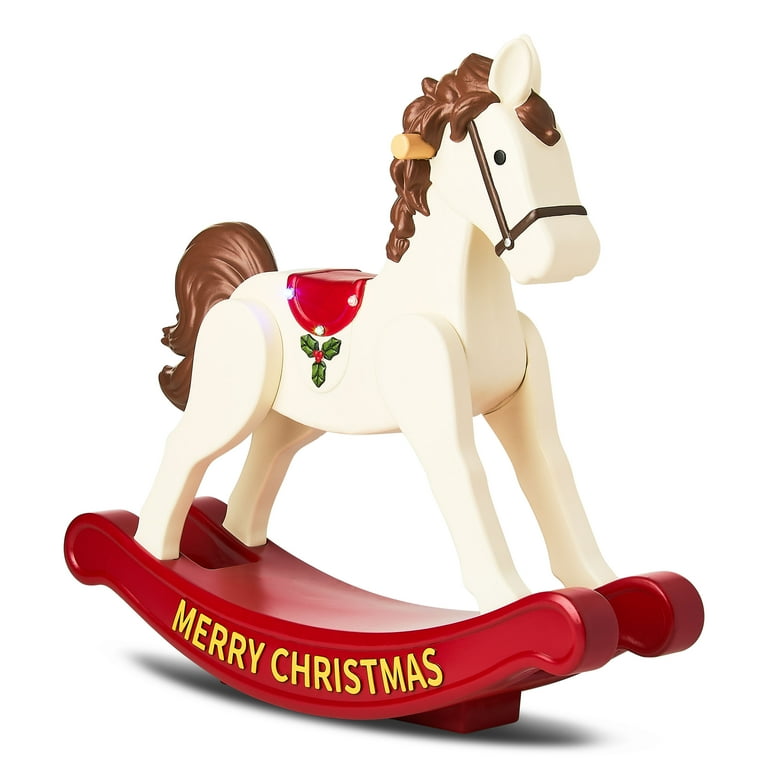 Lighted Blow Mold Rocking Horse Outdoor Christmas Decoration