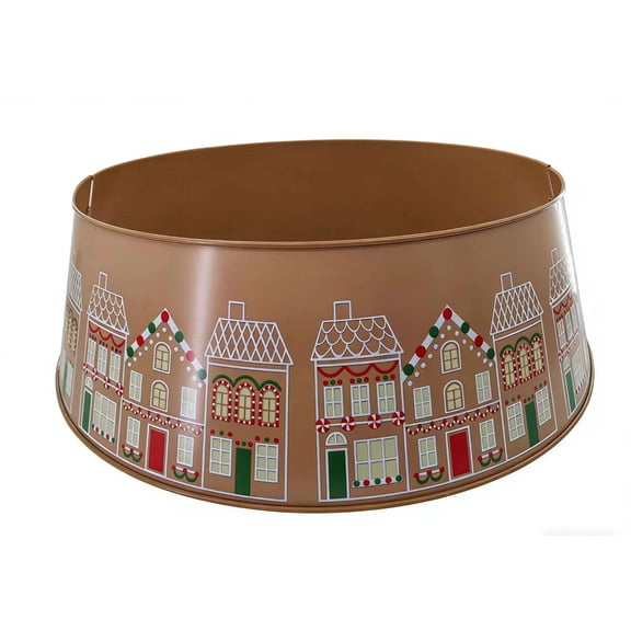 Metal Gingerbread House Christmas Tree Collar 27" by Holiday Time