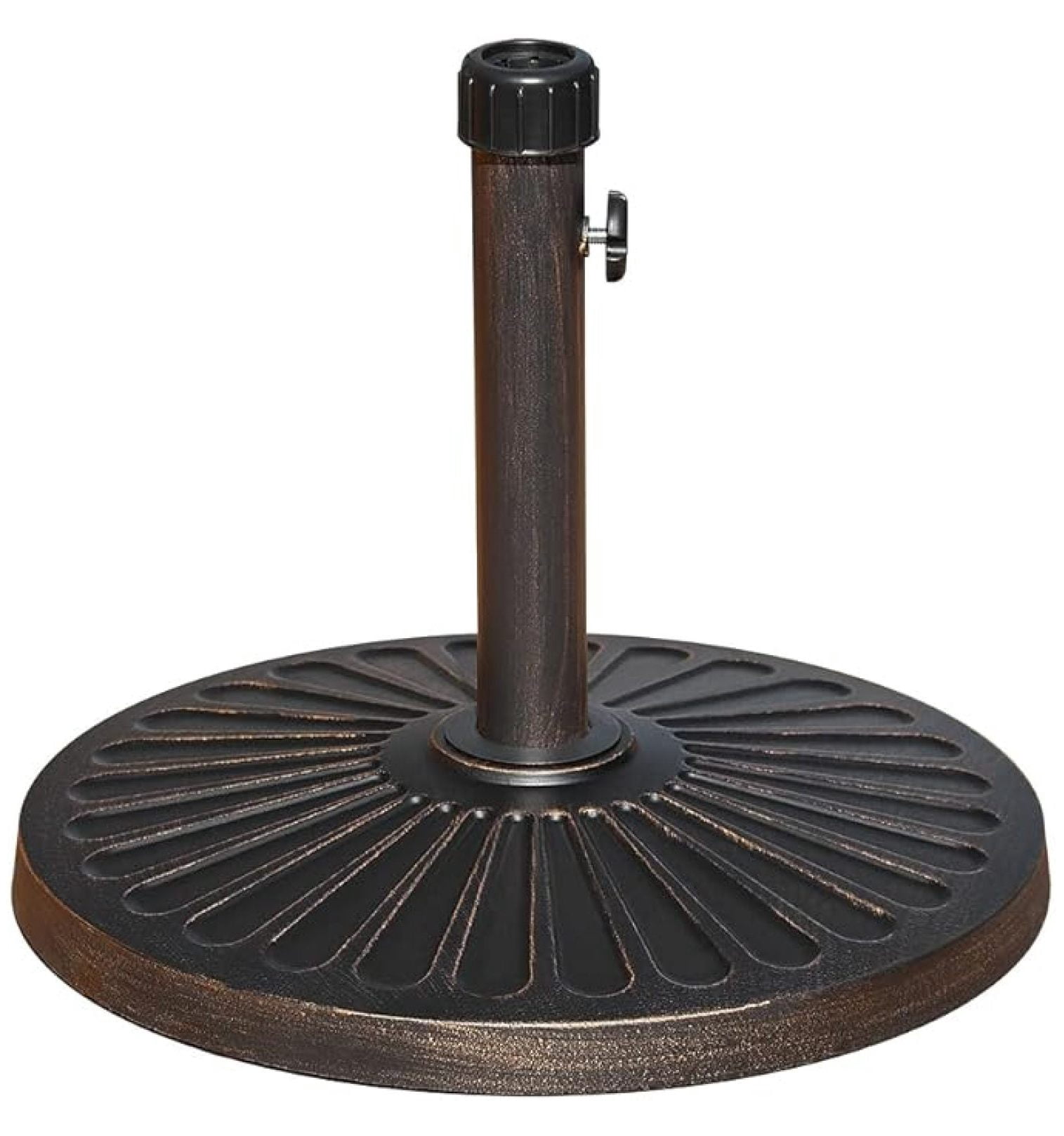 27LBS Resin Umbrella Base Heavy Duty Outdoor Stand, Umbrella Base Holder, Patio Base Stand for Garden Beach Patio, Bronze