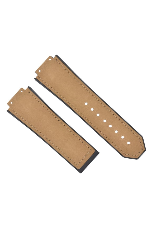 28MM SUEDE LEATHER BAND STRAP FOR HUBLOT BIG BANG CERAMIC FUSION L/BROWN/TAN TQ